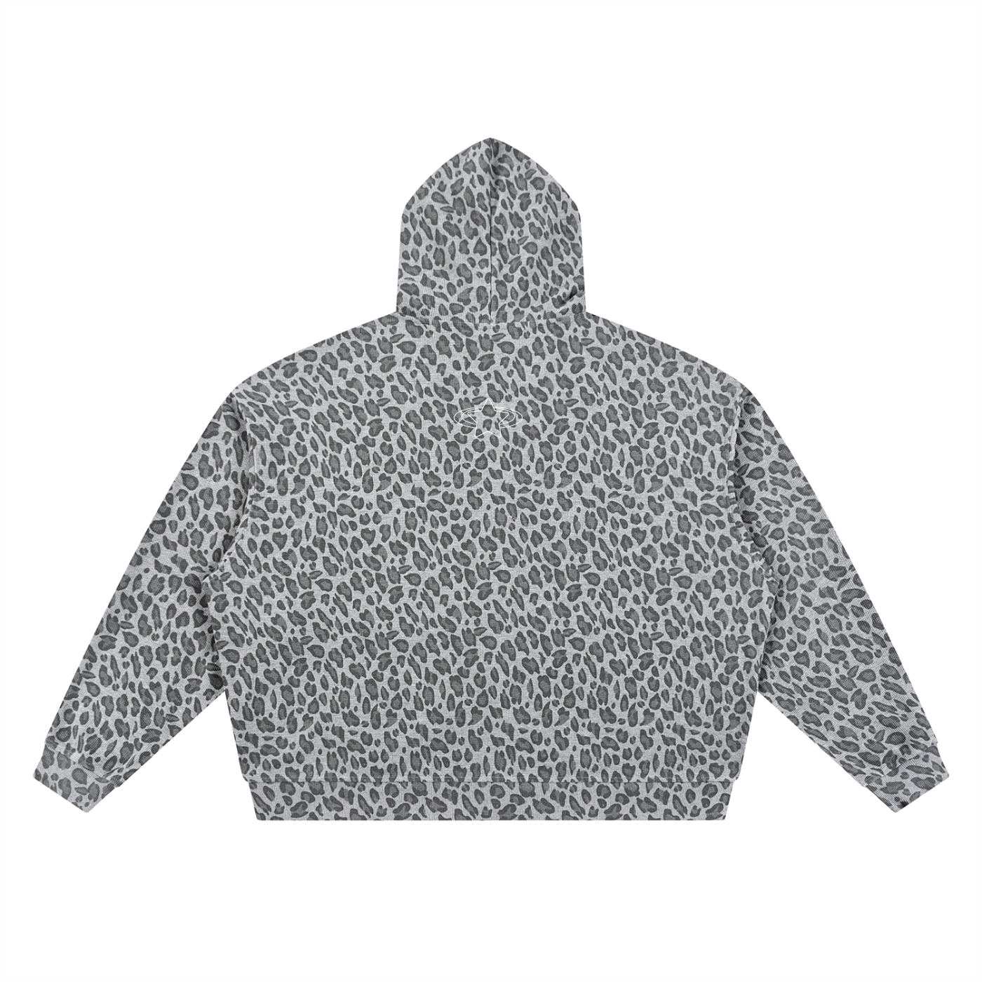Leopard Print Waffle Zip Up Hoodie